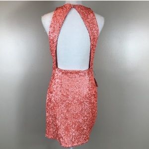 Express Dresses - Sequined coral/pink cocktail dress Express Dresses - Sequined coral/pink cocktail dress